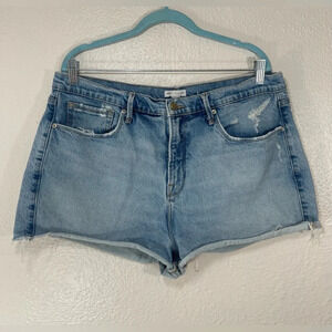 Good American Distressed Denim Shorts Women’s 14/32
